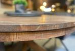Tafel Ø130 - teakhouten poot - Beek - Livingfurn, Huis en Inrichting, Tafels | Eettafels, Ophalen, Nieuw, Vijf personen of meer