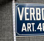 Vintage Verboden Toegang Emaille Bord, Ophalen of Verzenden
