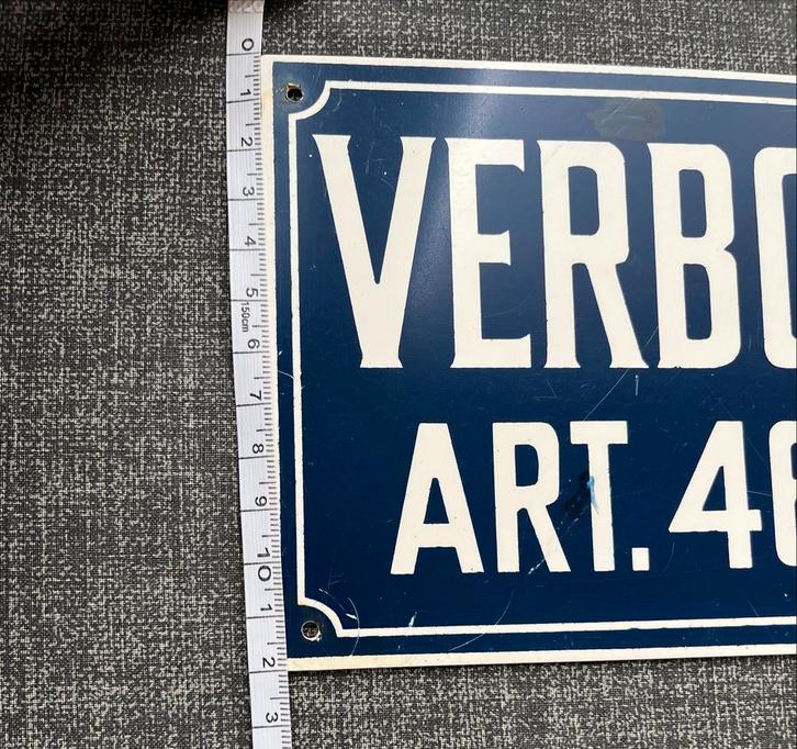 Vintage Verboden Toegang Emaille Bord, Antiek en Kunst, Antiek | Emaille, Ophalen of Verzenden