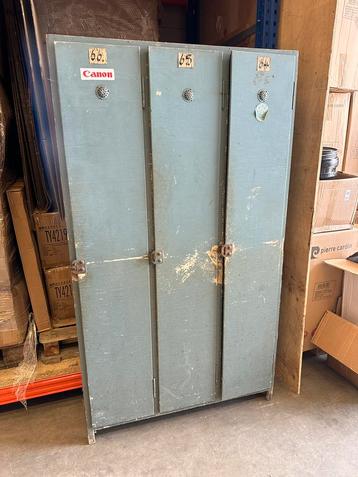 Houten lockerkast 80x120x35 vintage brocante beschikbaar voor biedingen