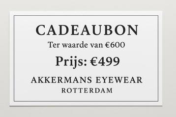 Brillen Cadeaubon van €600 voor €499! Akkermans beschikbaar voor biedingen