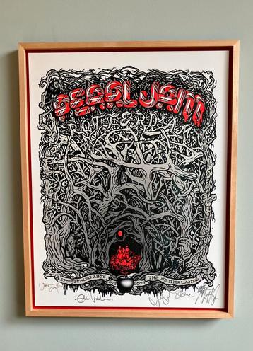 Poster Pearl Jam gesigneerd door bandleden beschikbaar voor biedingen