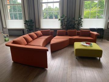 Rolf Benz bank, oranje stof, zit top! Modulair. beschikbaar voor biedingen
