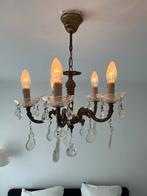 Antieke Franse kroonluchter, messing/glas, Ophalen, Gebruikt, Klassiek, Frans, Louis XIV, Onbekend