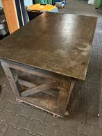 Lastafel / werkbank met 15 mm dik stalen blad, Doe-het-zelf en Verbouw, Werkbanken, Ophalen, Gebruikt, 70 tot 120 cm