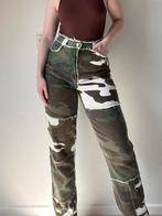 Missguided jeans - XS/S - Camouflage - Groen/Wit/Bruin., Kleding | Dames, Broeken en Pantalons, Groen, Lang, Maat 34 (XS) of kleiner