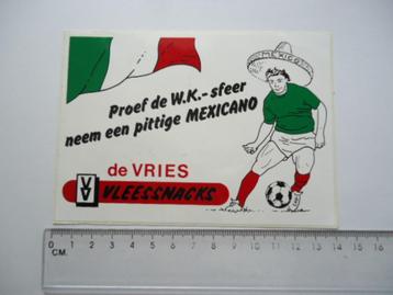 sticker WK 1986 Voetbal Mexico Worldcup Fifa de vries snacks