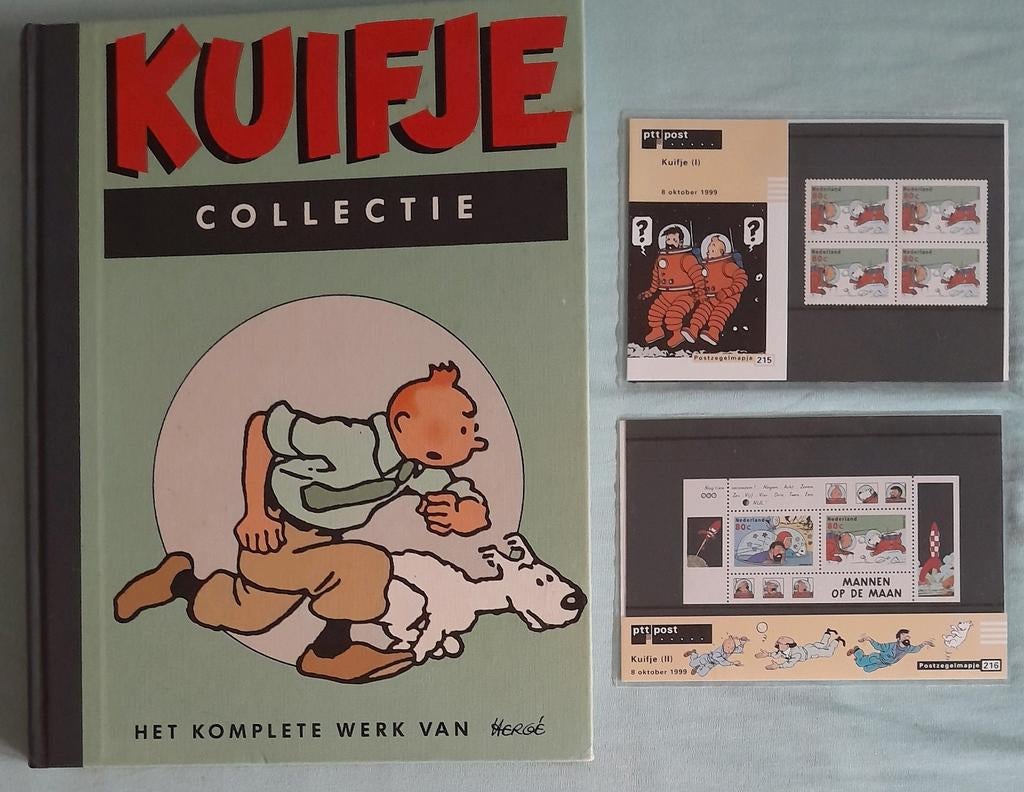KUIFJE collectie - orgineel hardcover stripboek + postzegels, Eén stripboek, Ophalen of Verzenden, Zo goed als nieuw, Hergé