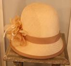 panama hat met bloem beige, Ophalen of Verzenden, Zo goed als nieuw, One size fits all, Hoed