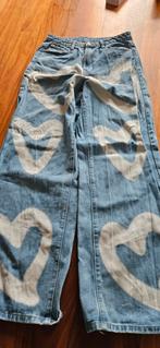 Jeans met hartjes maat 36, Kleding | Dames, Broeken en Pantalons, Ophalen of Verzenden, Gedragen, Maat 36 (S), Blauw