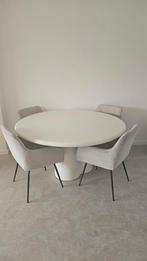 Gebonden beton ronde witte eettafel 150x150 - vaste prijs, Ophalen, Rond, Zo goed als nieuw, Vijf personen of meer