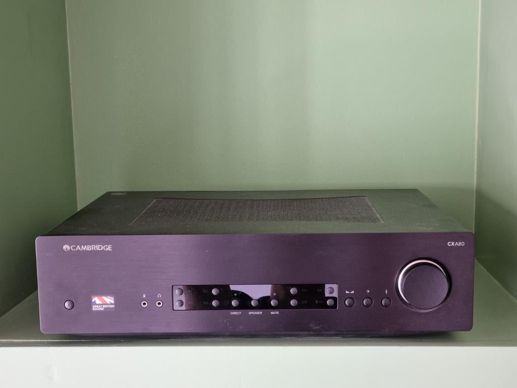 Cambridge CXA80 versterker zwart, Zo goed als nieuw, 120 watt of meer, Stereo, Ophalen