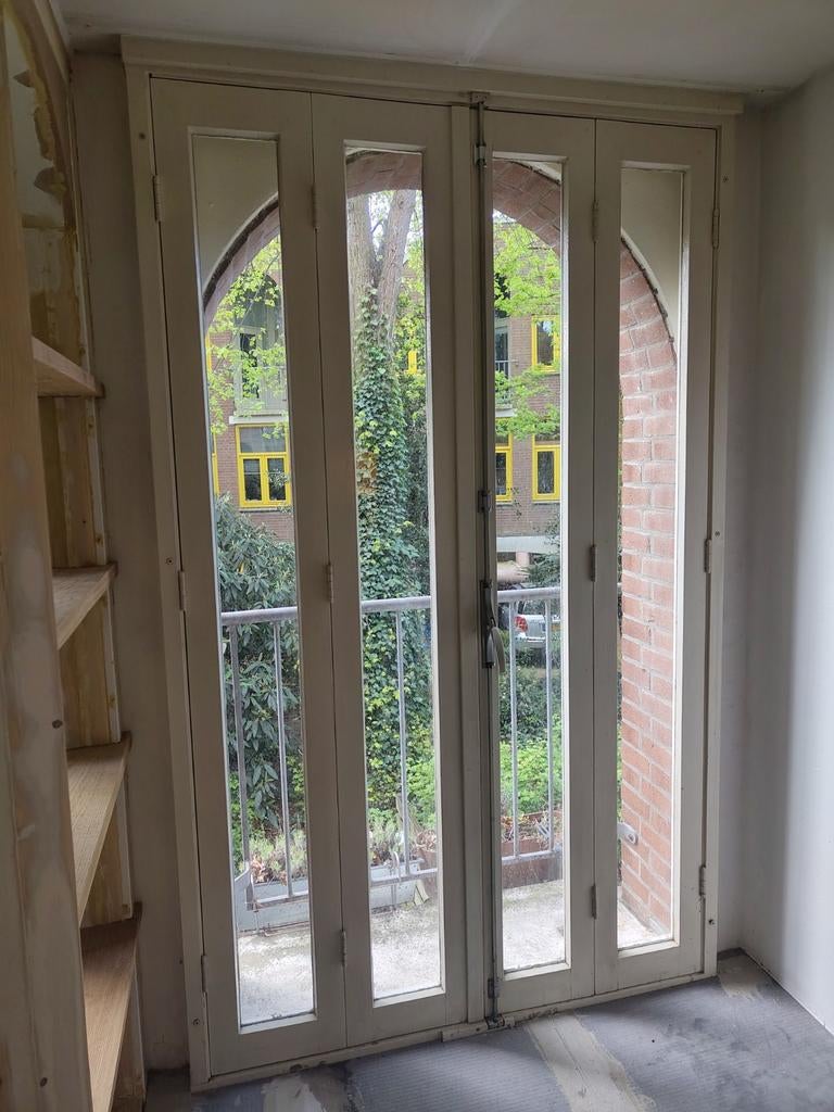 Openslaande deur buiten met kozijn 131,5x215cm, Doe-het-zelf en Verbouw, Kozijnen en Schuifpuien, Gebruikt, Deurkozijn, 150 tot 225 cm