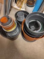 Diverse bloempotten - plastic, klei, keramiek, Kunststof, Gebruikt, Rond, Ophalen of Verzenden