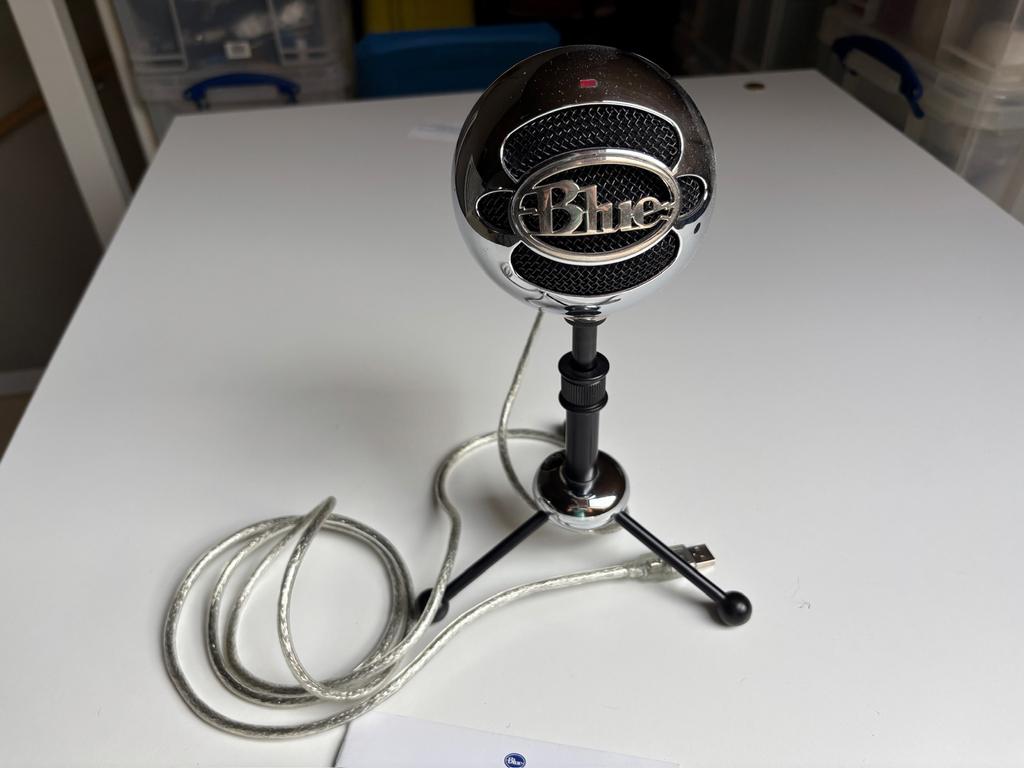 Blue Snowball USB Microfoon – voor Podcasts & Streaming!, Ophalen of Verzenden, Gebruikt, Studiomicrofoon