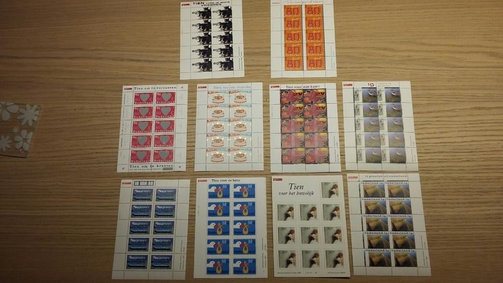 postzegel nederland diverse velletjes 10 voor, Verzenden, Postfris