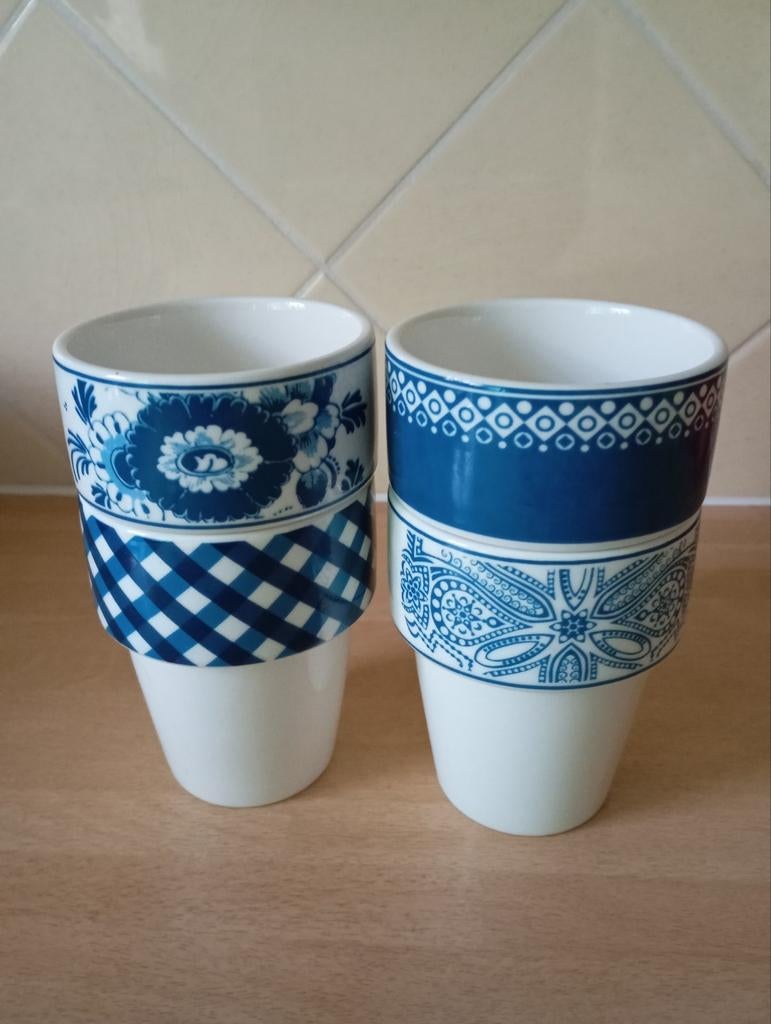 4 melkbekers, Ophalen of Verzenden, Glas, Overige stijlen