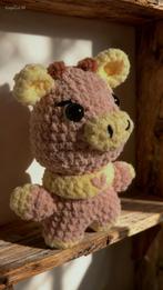 Gehaakte roze koe knuffel - Handgemaakt en zacht, Ophalen of Verzenden, Nieuw, Koe