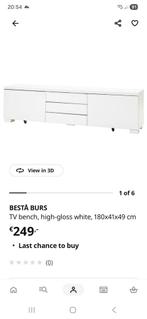 IKEA BESTÅ BURS TV meubel hoogglans wit 180 cm, Ophalen of Verzenden