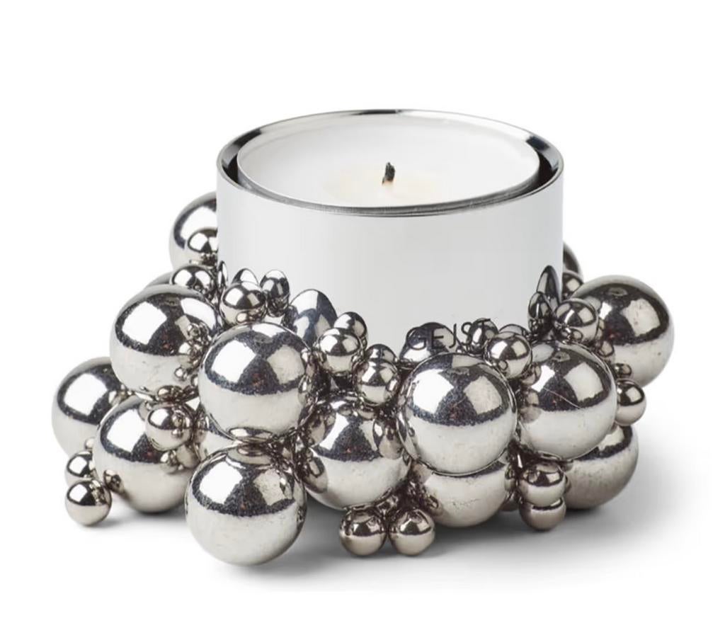 2x Molekyl van Gejst - kandelaar theelicht chroom design, Overige materialen, Overige kleuren, Ophalen of Verzenden, Zo goed als nieuw