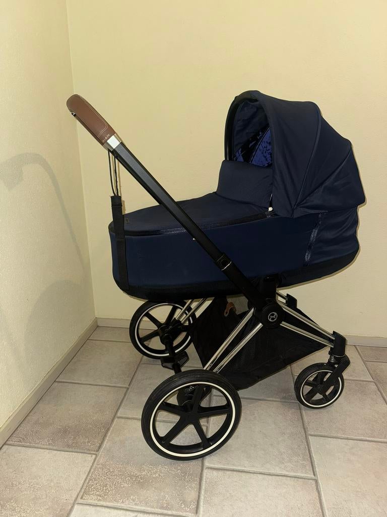 Cybex Priam kinderwagen Navy Blue, Kinderen en Baby's, Kinderwagens en Combinaties, Gebruikt, Met reiswieg, Ophalen, Kinderwagen