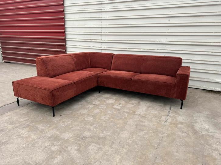 Bronx71 Retro Hoekbank Roestbruin | Gereinigd, Huis en Inrichting, Banken | Bankstellen, Zo goed als nieuw, Hoekbank, Vierpersoons of meer