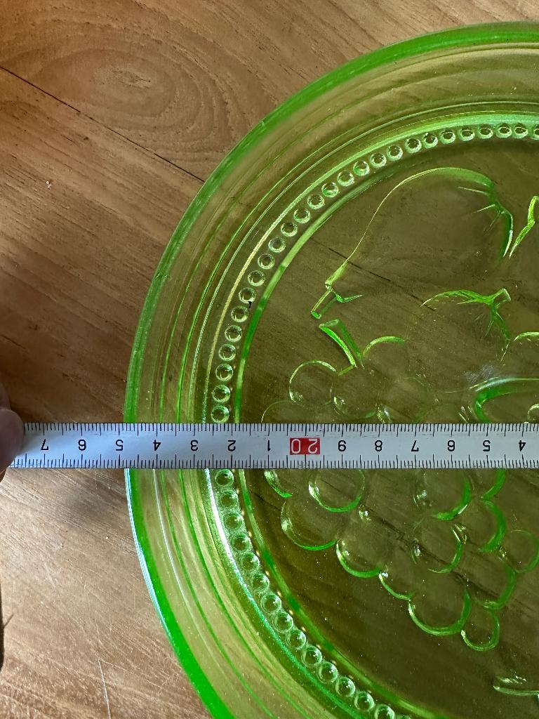 Leerdam A.D.  COPIER uraniumglazen serveerschaal, rond 1930, Antiek en Kunst, Ophalen