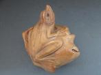 Houten sculptuur van een kikker, Antiek en Kunst, Ophalen of Verzenden