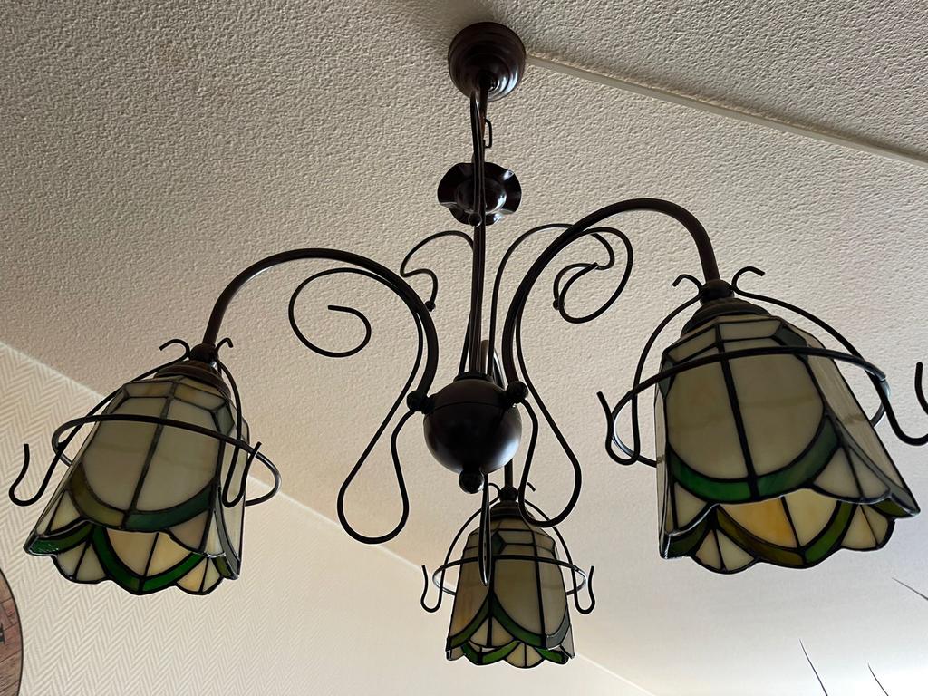 Tiffany Stijl Hanglamp - Klassiek Design, Huis en Inrichting, Lampen | Hanglampen, Ophalen, Gebruikt, 50 tot 75 cm, Glas