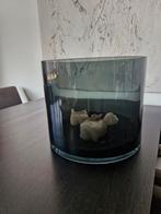 Groot zwart smokey glazen windlicht - 35x30 cm, Ophalen, Overige materialen, 25 tot 50 cm, Zwart