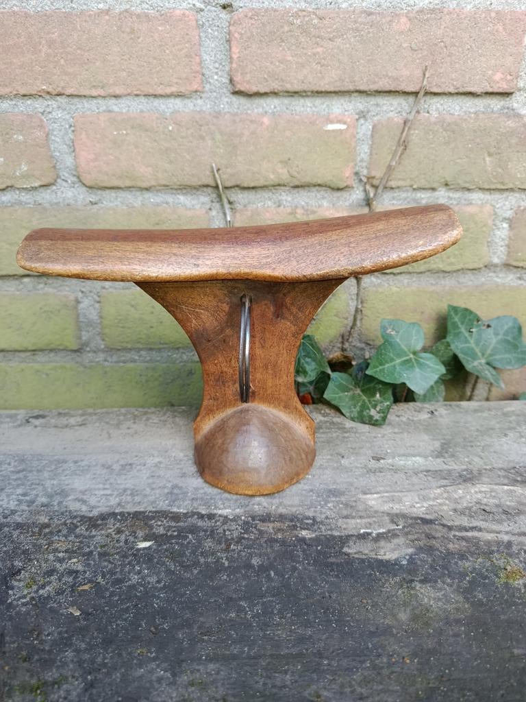 Vintage Afrikaanse houten hoofdsteun / neksteun, Antiek en Kunst, Ophalen of Verzenden