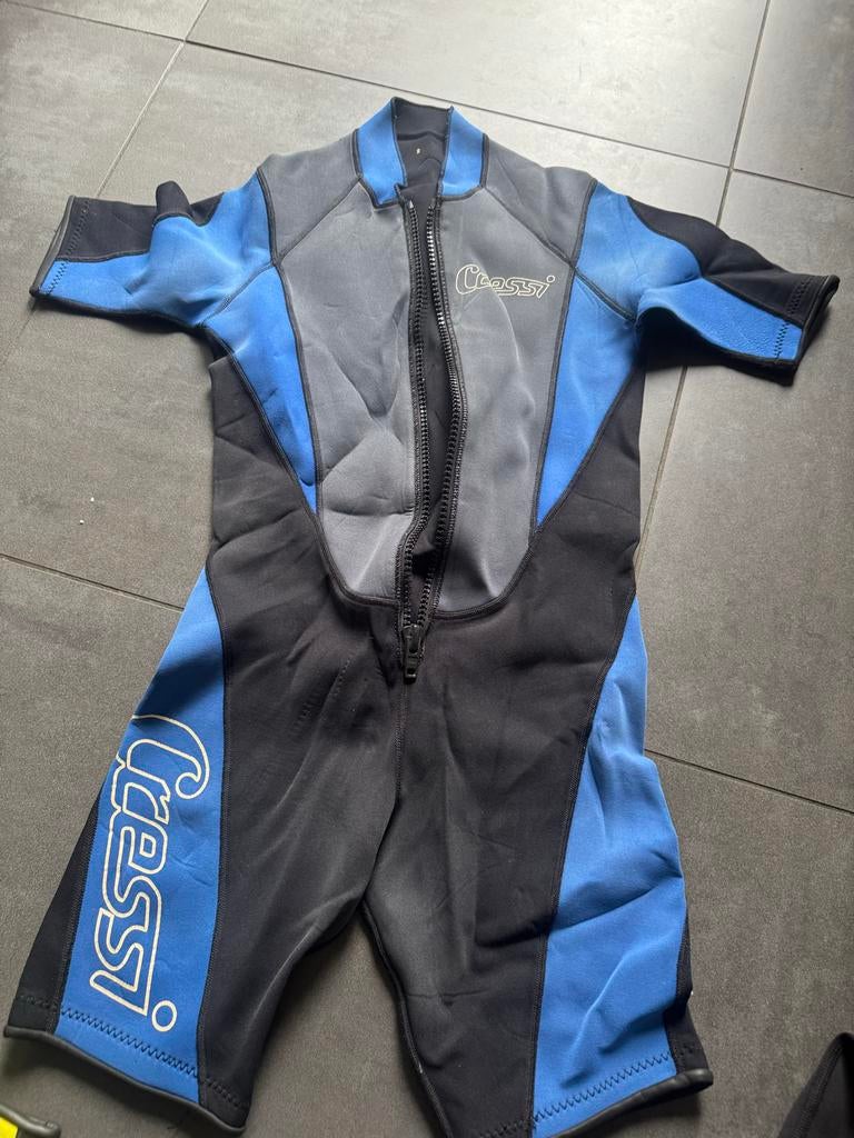 Meerdere shorty wetsuits (Pegaso, Olaian, Cressi), Ophalen of Verzenden, Gebruikt, Duikpak