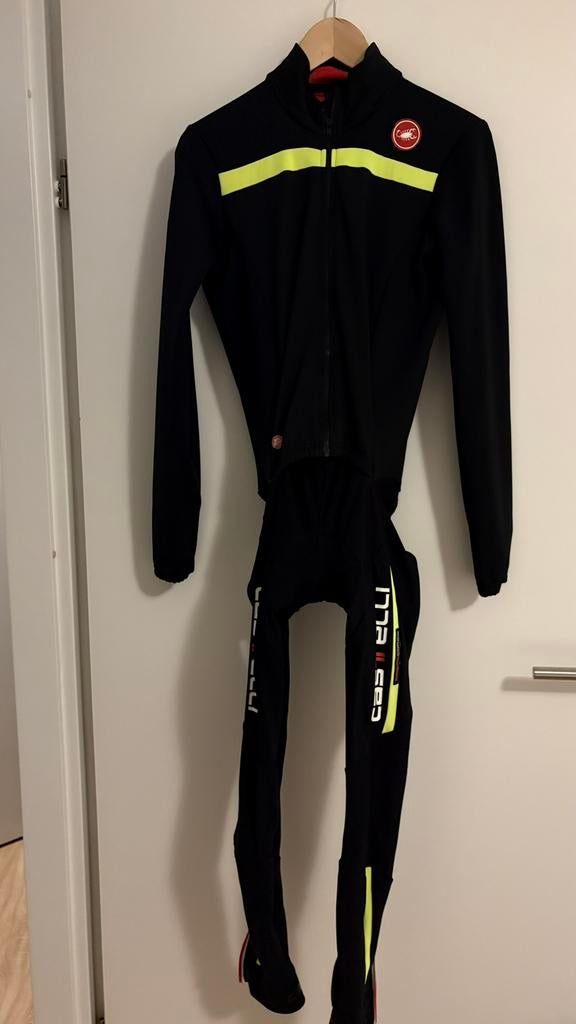 Castelli fiets thermopak– zwart met fluorgeel – topconditie, Ophalen, Zo goed als nieuw