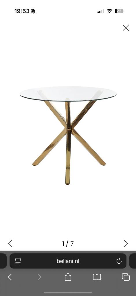 Eettafel met goude poten, Rond, 200 cm of meer, Modern, Vier personen