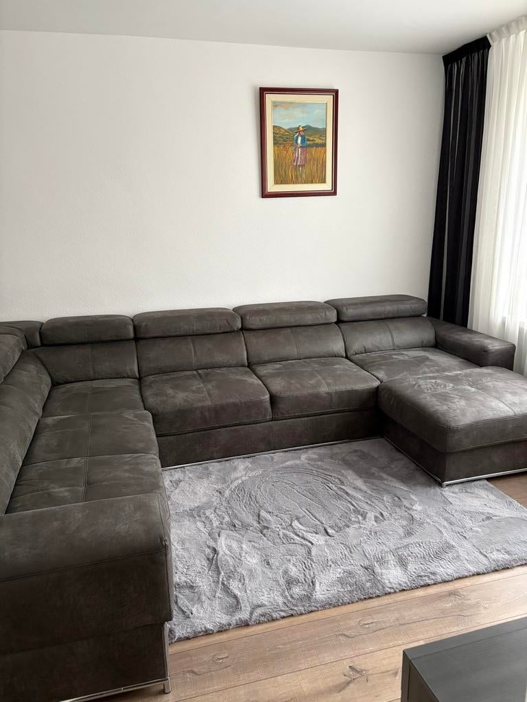Grote leren hoekbank, Ophalen, Gebruikt, Hoekbank, 300 cm of meer