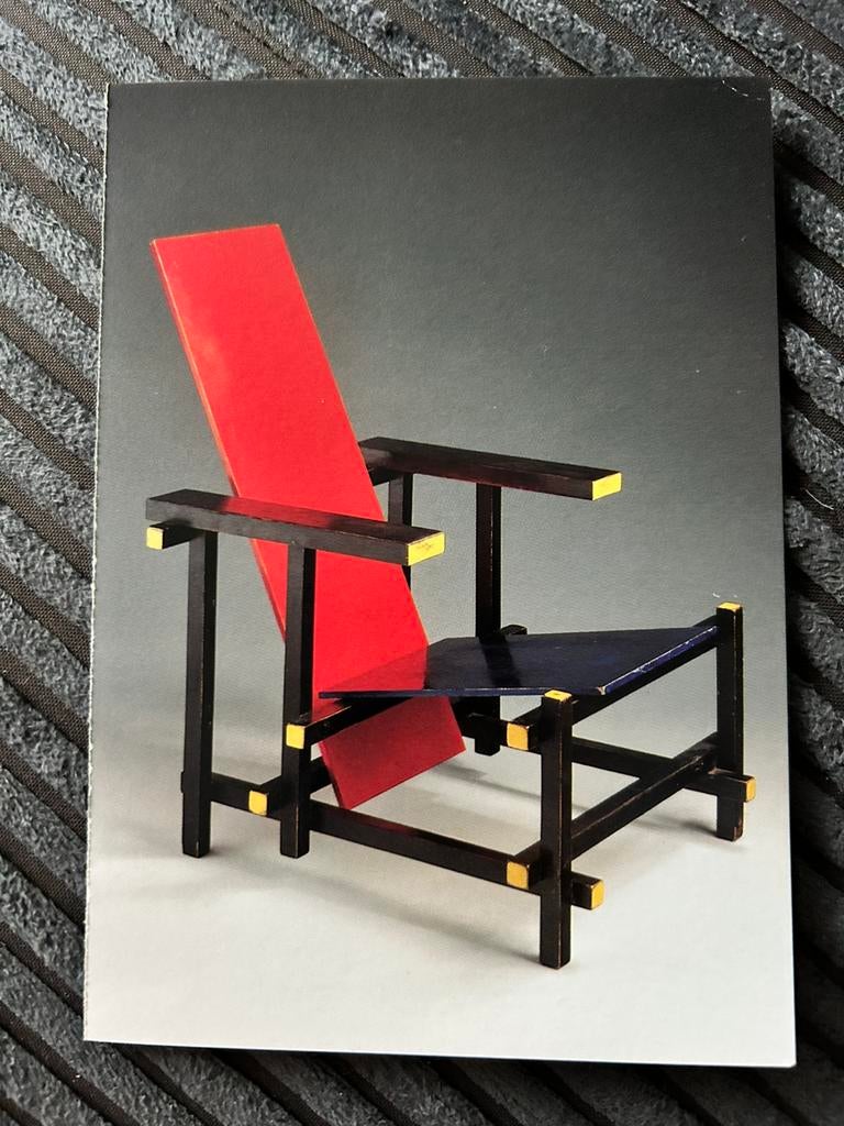 A.29. Kaart G.Thomas Rietveld Red Bleu Chair, Ophalen of Verzenden, Zo goed als nieuw