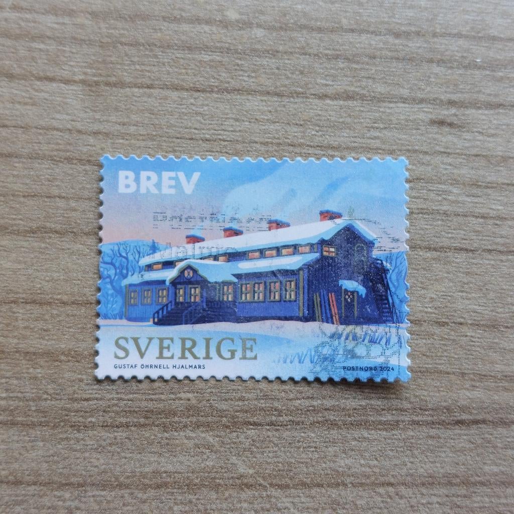Zweden 2024  Huis in Sneeuw  Brev, Ophalen of Verzenden, Noorwegen, Gestempeld