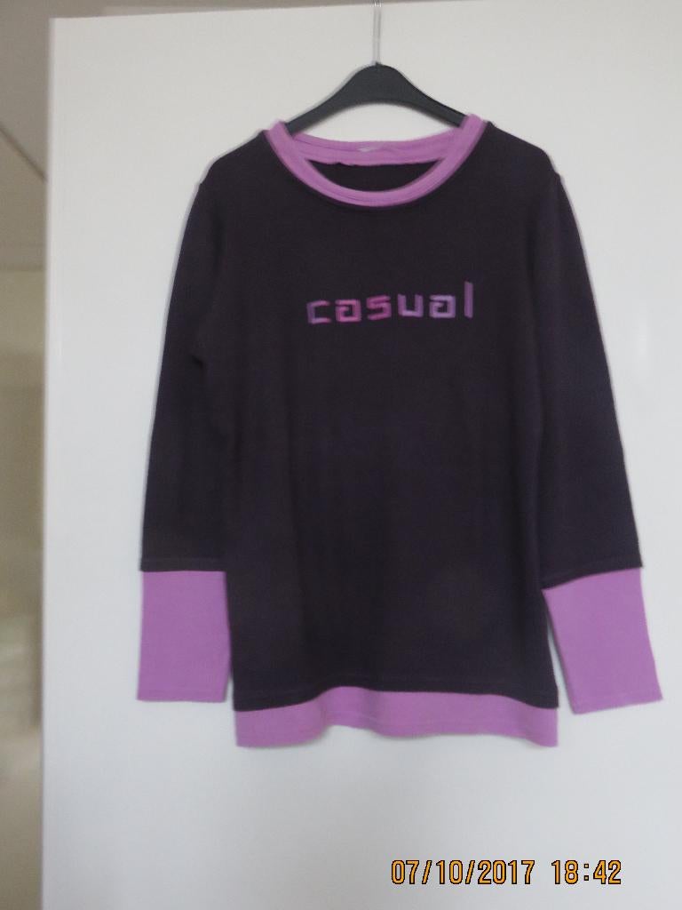 Miss Etam aubergine t-shirt 38 / m, Maat 38/40 (M), Verzenden, Nieuw, Lange mouw