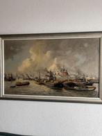 havengezicht met schepen, Ophalen of Verzenden