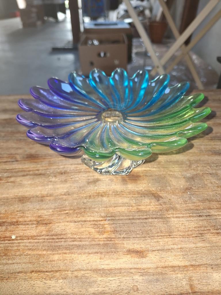 Original Walther Glas schaal op voet etagère, Ophalen