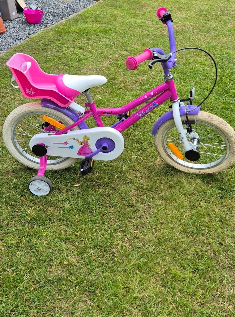 Prima kinder- of meisjesfiets met zijwieltjes, 16 inch., Ophalen, Princess, 16 inch, Handrem