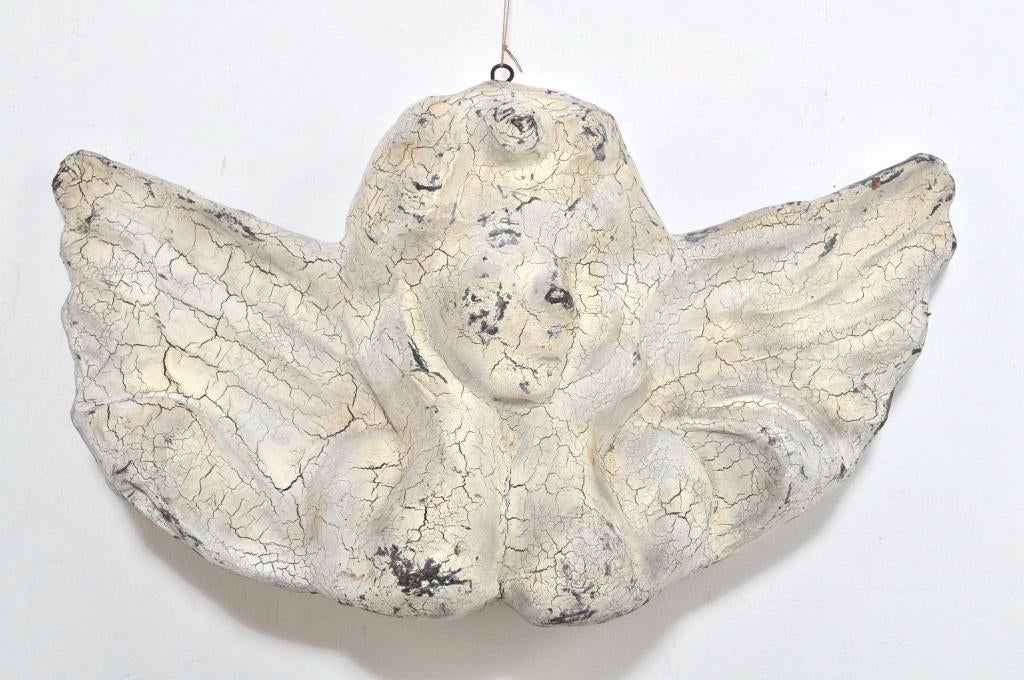 Engel papier-maché angel patina decoratief 96 cm, Ophalen of Verzenden