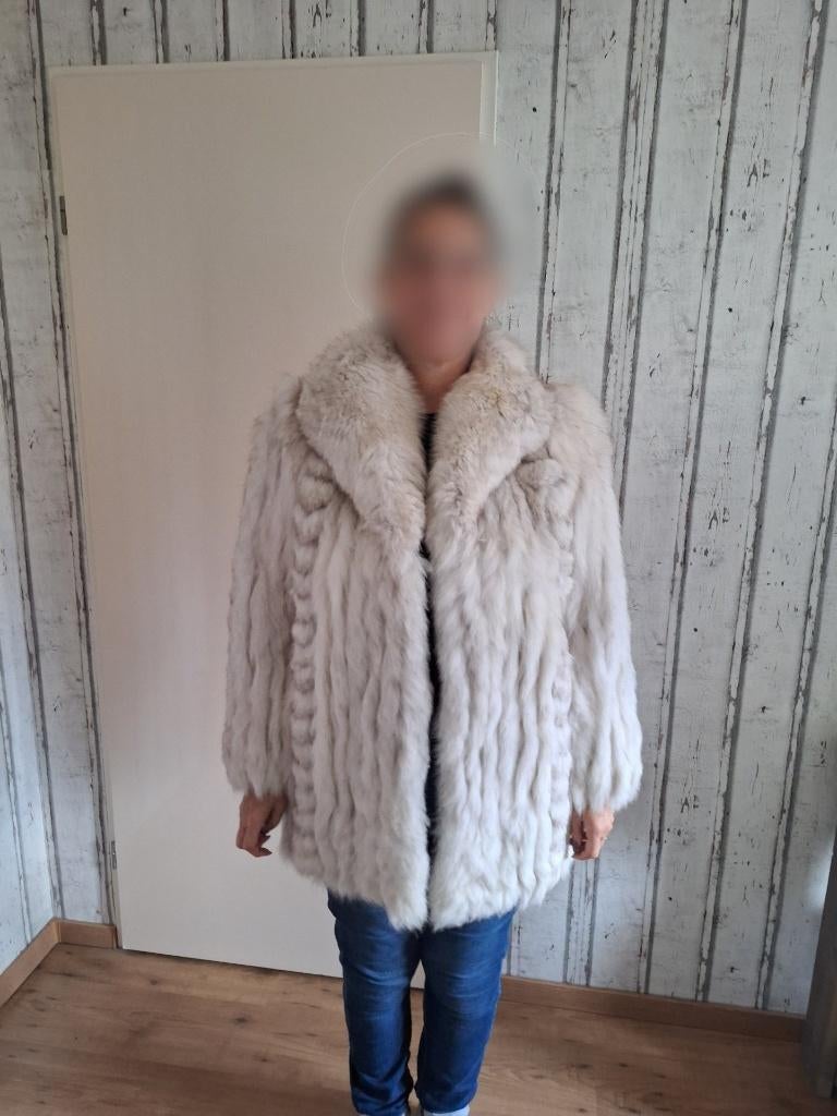 Saga Furs witte vos bontjas, maat 40, M, prachtige kraag, Maat 38/40 (M), Wit, Ophalen of Verzenden, Zo goed als nieuw
