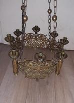 Antieke Messing Kroonluchter met Kaarshouders, Ophalen