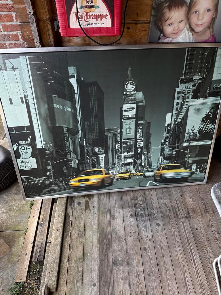Times Square New York foto in lijst Ikea, Huis en Inrichting, Woonaccessoires | Schilderijen, Tekeningen en Foto's, Gebruikt, Ophalen of Verzenden
