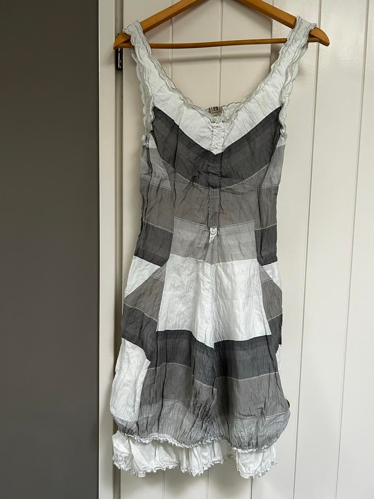 Indies jurk wit/grijs maat 1/s, Wit, Ophalen of Verzenden, Maat 36 (S), Gedragen