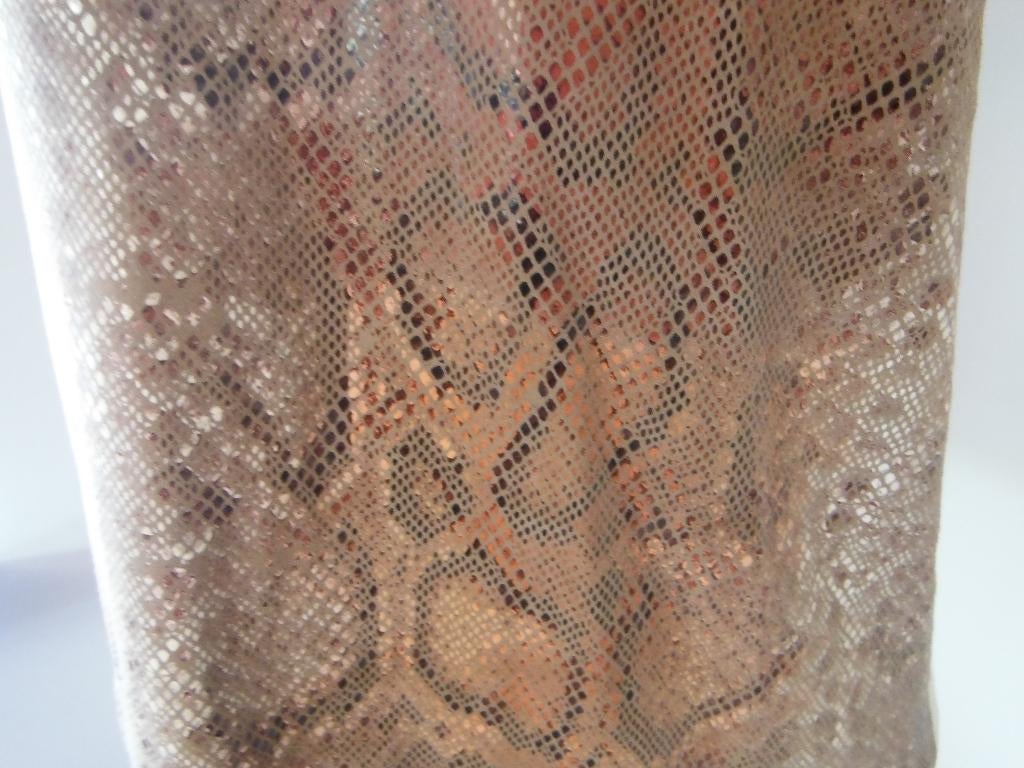 KOOPJE prachtige echt lederen reptielprint top, mt 36, Kleding | Dames, Tops, Bruin, Verzenden, Zo goed als nieuw, Korte mouw