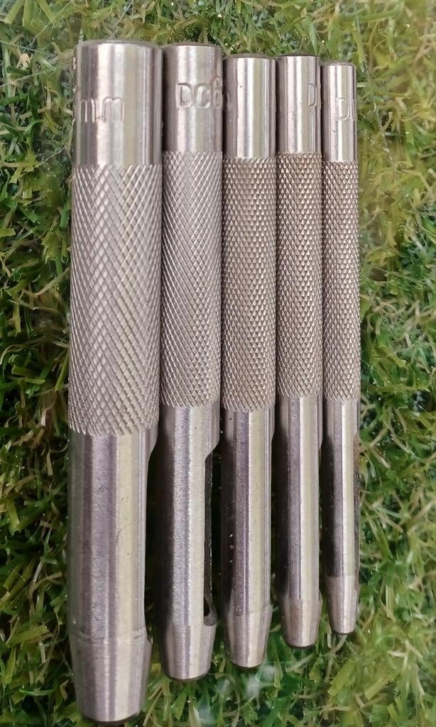 Leren pons set  - 5 delig holpijpset, Doe-het-zelf en Verbouw, Gereedschap | Handgereedschap, Ophalen of Verzenden, Gebruikt