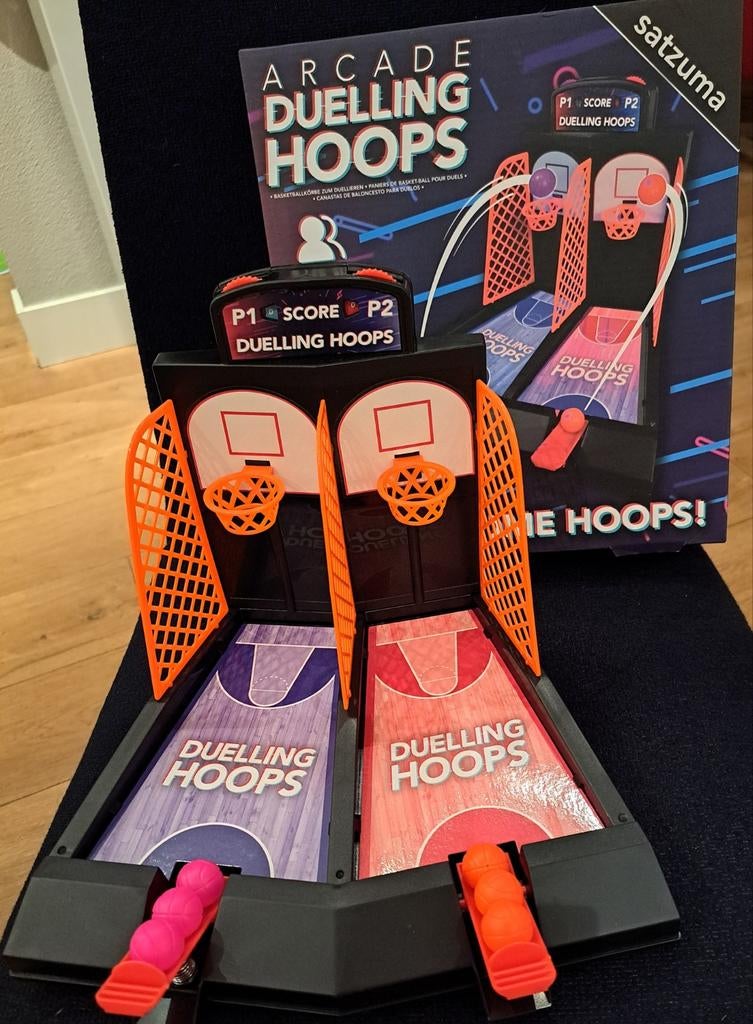 DUELLING HOOPS tafelbasketbal spel, Een of twee spelers, Ophalen of Verzenden, Zo goed als nieuw, Arcade Satzuma