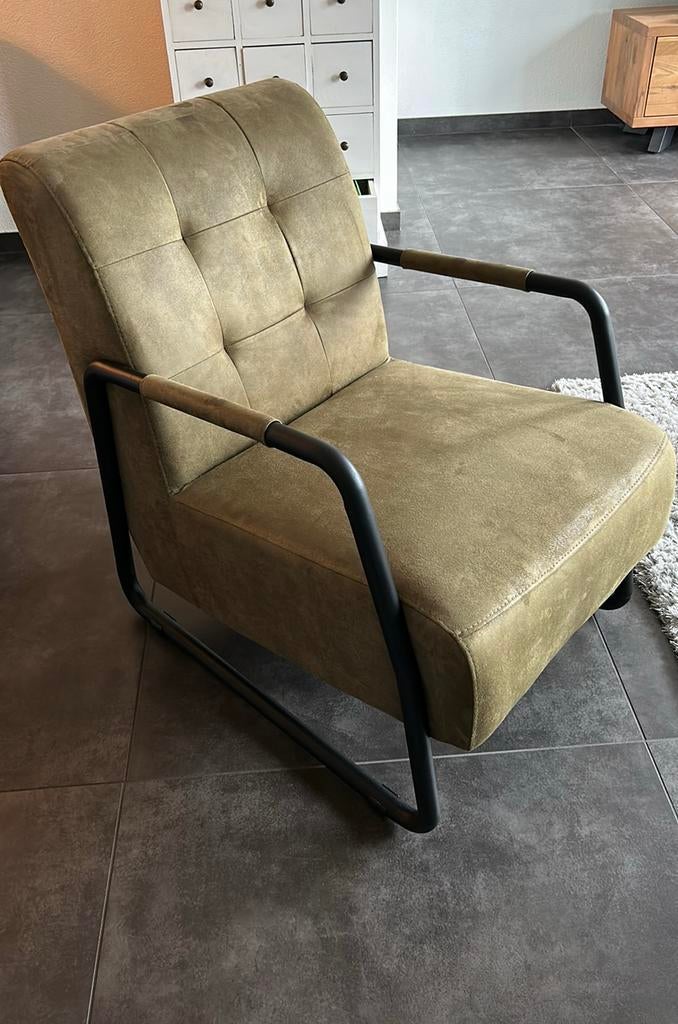Fauteuil industrieel, Huis en Inrichting, Fauteuils, Ophalen, Zo goed als nieuw, 75 tot 100 cm, 50 tot 75 cm